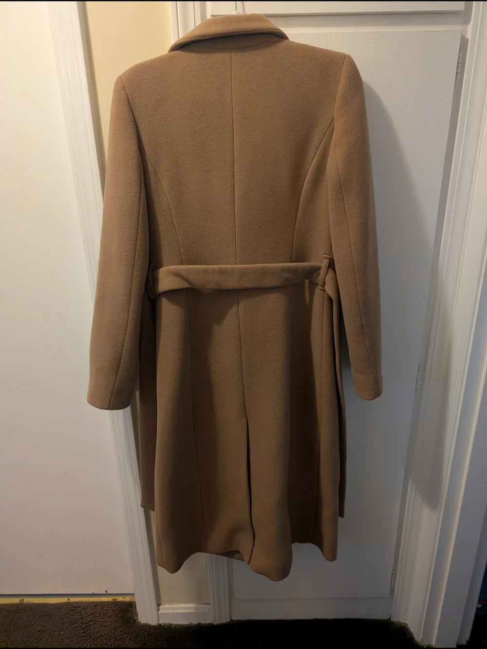 Aritzia Connor Camel Wrap Belted Soft Wool Cashmere Coat - Picture 9 of 10